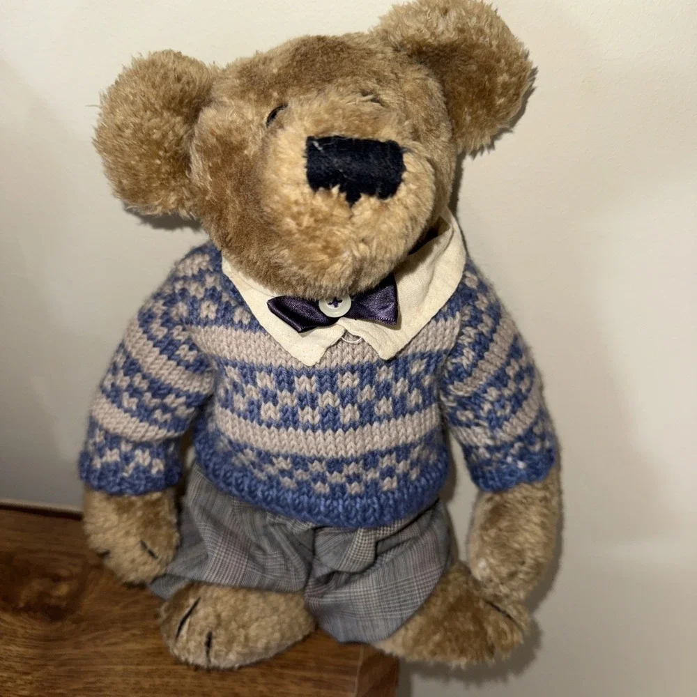Vintage Boyds Bear Tyler Summerfield 1990-1996 Plush Blue Sweater Plaid Pants